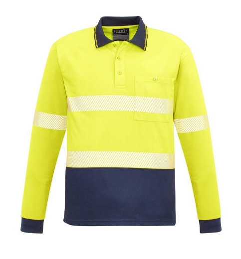 Picture of Syzmik, Unisex Hi Vis Segmented L/S Polo - Hoop Taped